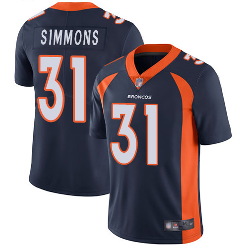 Men Denver Broncos 31 Justin Simmons Navy Blue Alternate Vapor Untouchable Limited Player Football NFL Jersey